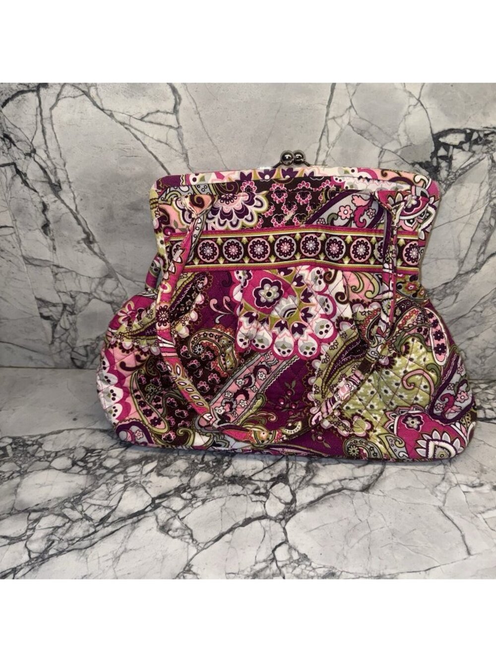 Vera Bradley Very Berry Paisley Kiss Lock Shoulder Bag
